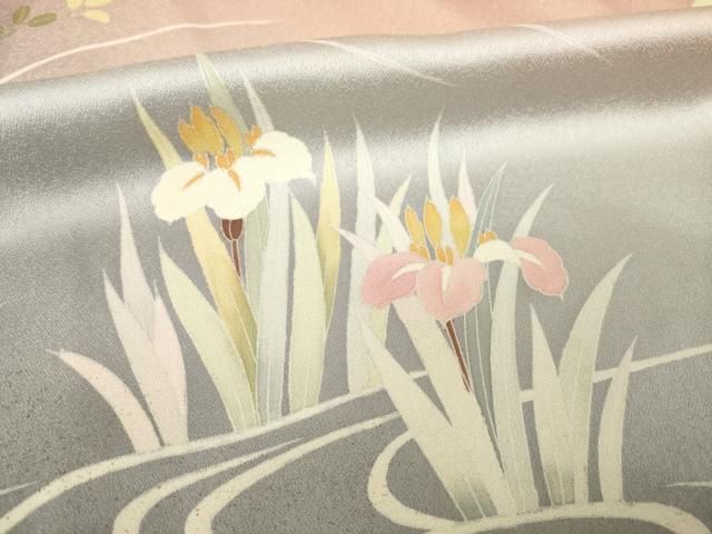 平和屋着物●訪問着　友禅　流水花文　暈し染め　金彩　　正絹　逸品　AABH4221ck 平和屋着物○訪問着 友禅 流水花文 暈し染め 金彩 正絹 逸品
