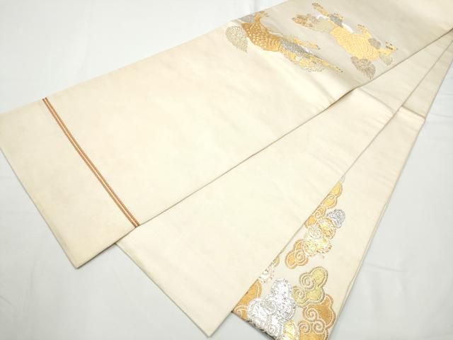 平和屋着物●龍村美術織物　たつむら　六通柄　本袋帯　咆哮獅子錦　金銀糸　正絹　逸品　CABE8507hy 楽天市場】平和屋1□極上 龍村美術織物 たつむら 六通柄袋帯 聖樹瑞鳥