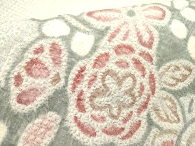 平和屋着物○名門 藤娘きぬたや・総絞り 創作 九寸名古屋帯 草花 正絹