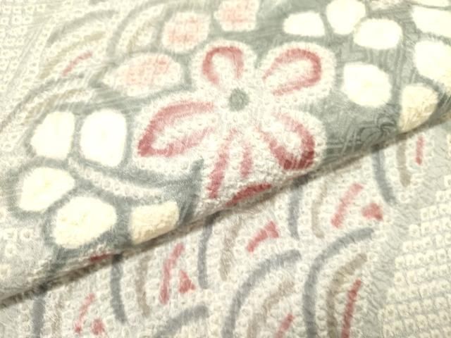 平和屋着物●名門　藤娘きぬたや・総絞り　創作　九寸名古屋帯　草花　正絹　逸品　DABE1043op 平和屋着物○名門 藤娘きぬたや・総絞り 創作 九寸名古屋帯 草花 正絹