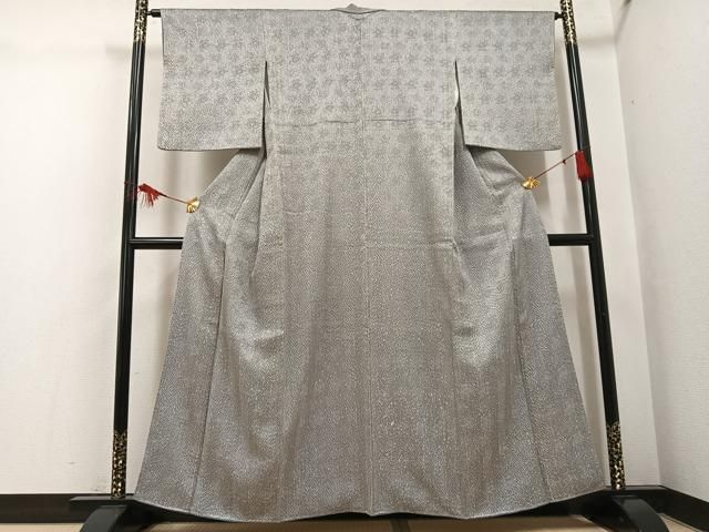 平和屋着物○名門 藤娘きぬたや・杢目絞り 小紋 正絹 逸品 AABH4081ph