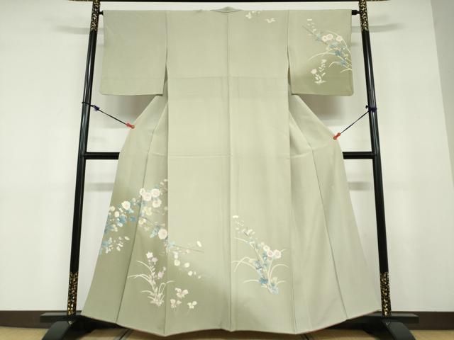 平和屋着物●訪問着　友禅　作家物　地紙草花文　暈し染め　正絹　逸品　DABD9579ud 平和屋着物○訪問着 友禅 作家物 草花文 暈し染め 正絹 逸品