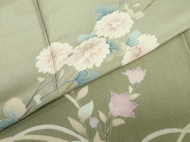 平和屋着物●訪問着　友禅　作家物　草花文　暈し染め　正絹　逸品　DABD9279ud 平和屋着物○訪問着 友禅 作家物 草花文 暈し染め 正絹 逸品
