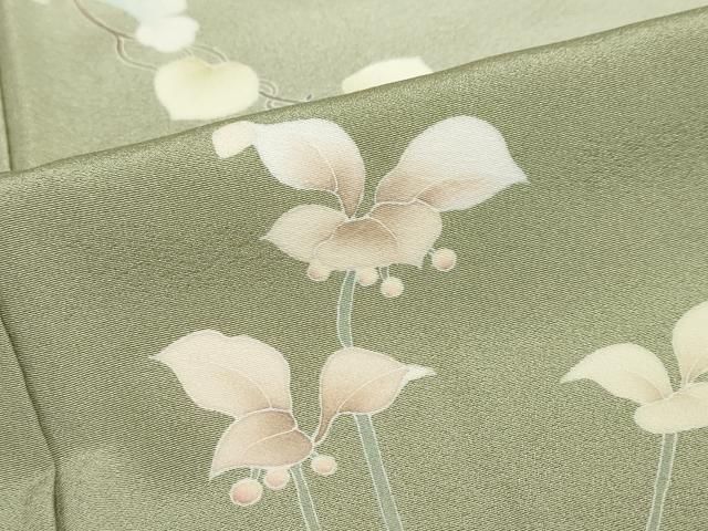 平和屋着物○訪問着 友禅 作家物 草花文 暈し染め 正絹 逸品