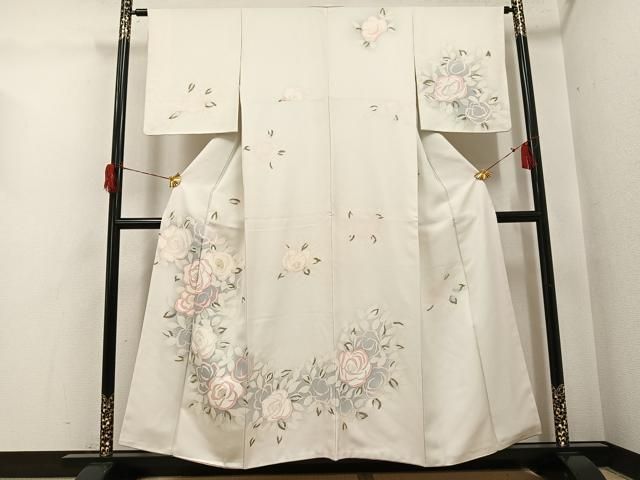 平和屋着物●訪問着　ろうけつ染め　草花文　暈し染め　正絹　逸品　AABH6873ph 平和屋着物○訪問着 ろうけつ染め 草花文 暈し染め 正絹 逸品