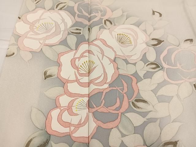 平和屋着物●訪問着　ろうけつ染め　草花文　暈し染め　正絹　逸品　AABH6873ph 平和屋着物○訪問着 ろうけつ染め 草花文 暈し染め 正絹 逸品