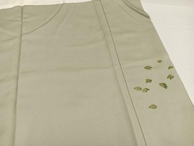平和屋着物○漆工芸作家 金森一博 訪問着 手描き 枝花文 暈し染め 金彩