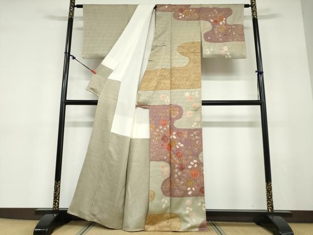 平和屋着物●訪問着　絞り　流水辻が花　金彩　正絹　逸品　DABD9308ud 平和屋着物○訪問着 絞り 流水辻が花 金彩 正絹 逸品 DABD9308ud