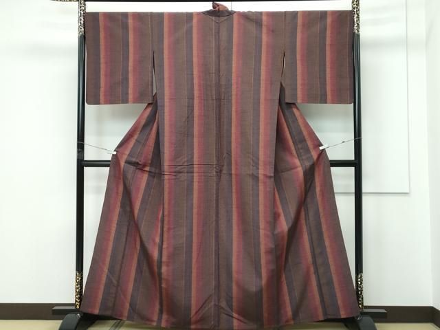 平和屋着物▽上質な紬　単衣　珈琲染　間道　正絹　逸品　CABF4422rv 平和屋着物▽上質な紬 単衣 珈琲染 間道 正絹 逸品 CABF4422rv - メルカリ