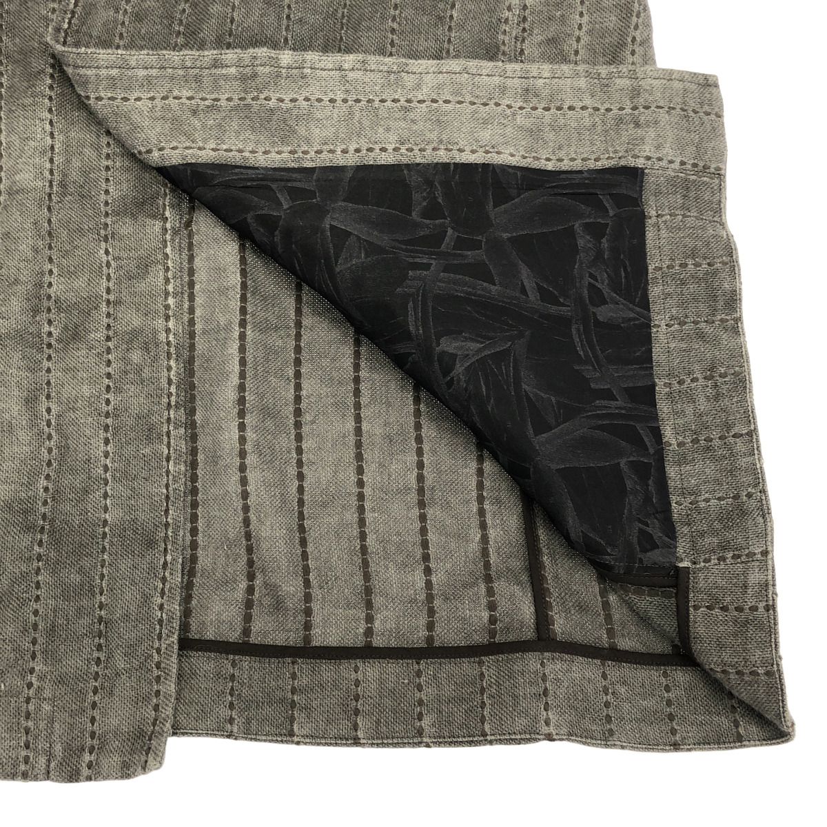 DEVOA デヴォア Faliero Sarti ストライプステッチリネンコート グレー 