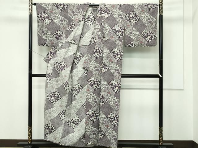 平和屋着物▽小紋　単衣　草花文　洗える着物　AAAW7748fy 平和屋着物▽小紋 単衣 切嵌草花文 洗える着物 CABF4448rv - メルカリ