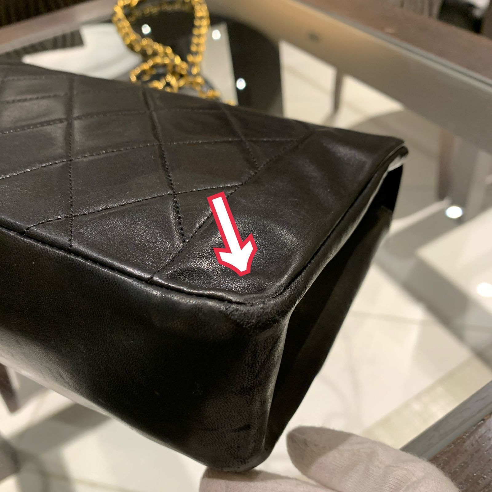 ◎本物 美品 CHANEL ダイアナ ターンロック マトラッセ ラムスキン 