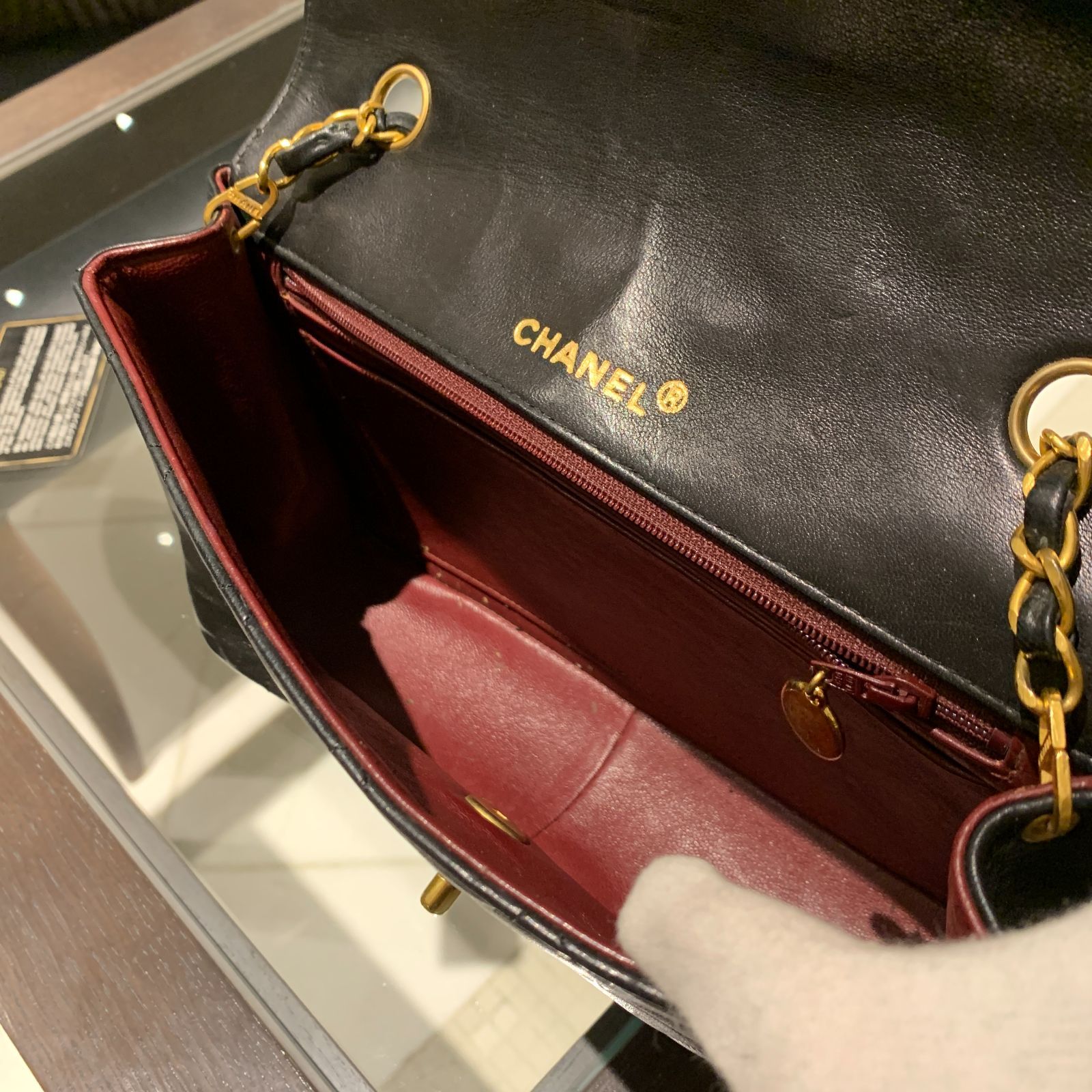 ◎本物 美品 CHANEL ダイアナ ターンロック マトラッセ ラムスキン 