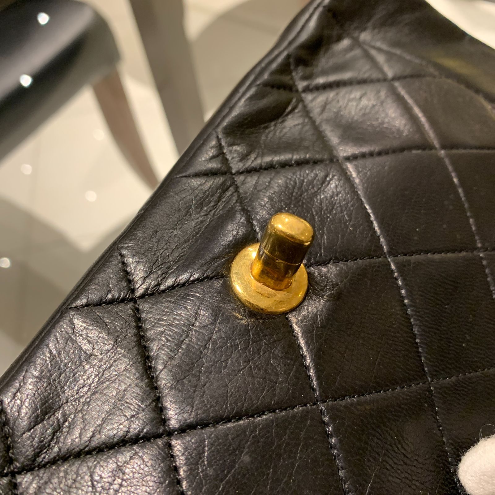◎本物 美品 CHANEL ダイアナ ターンロック マトラッセ ラムスキン 