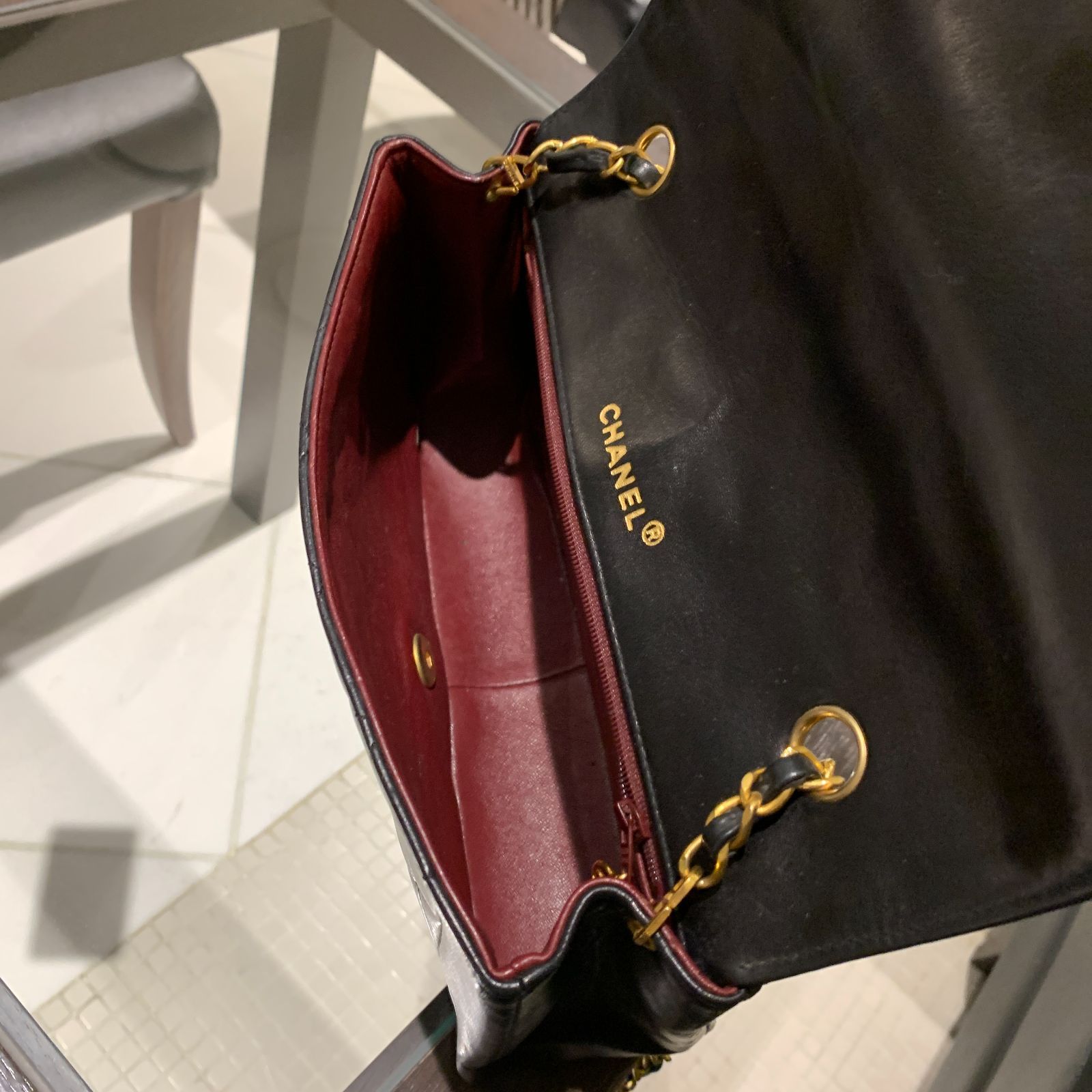 ◎本物 美品 CHANEL ダイアナ ターンロック マトラッセ ラムスキン 