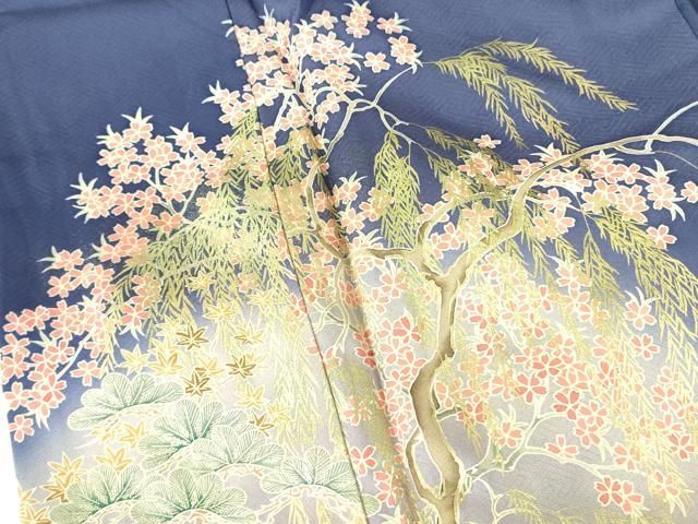 平和屋着物●洗える最高級着物　＜英＞はなぶさ謹製　色留袖　色紙花文　暈し染め　金彩　洗える着物　AABG4512fy 平和屋着物○洗える最高級着物 ＜英＞はなぶさ謹製 色留袖 色紙花文 暈