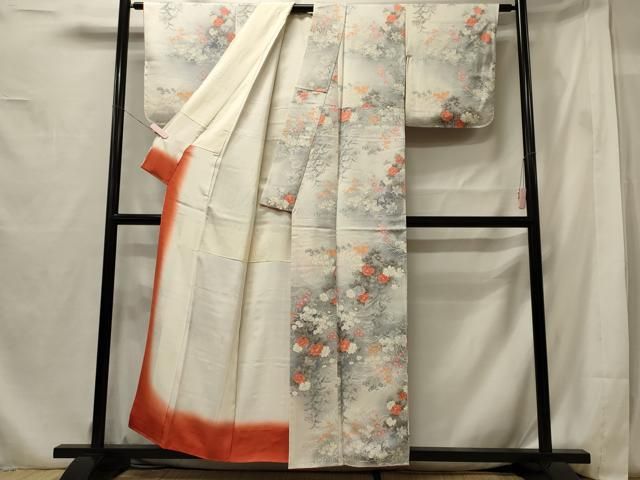 逸品 正絹 暈し染め 平和屋着物○訪問着 舞花文 金通し地 絞り 金彩