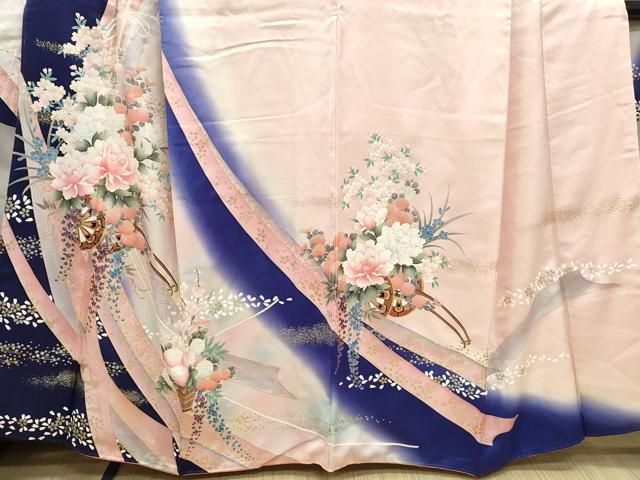 平和屋着物□豪華振袖 束ね熨斗花蝶文 暈し染め 金銀彩 正絹 逸品 平和 