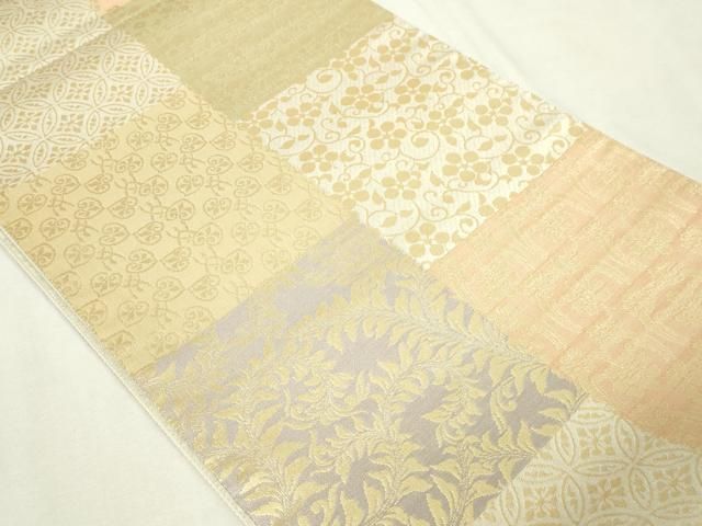 平和屋本店▼美しいキモノ」お馴染みのメーカー　となみ織物　六通柄袋帯　花唐草文　金銀彩　正絹　逸品　DABE9335sf 平和屋本店▽美しいキモノ」お馴染みのメーカー となみ織物 六通柄袋帯