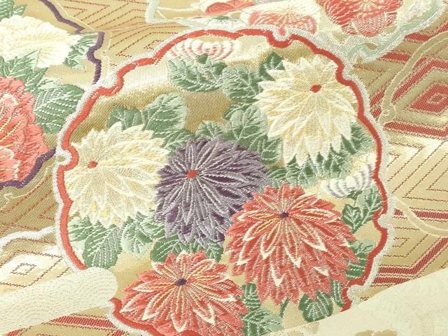 平和屋本店▼六通柄袋帯　蝋金織　草花文　正絹　逸品　DABE9321sf 平和屋本店▽六通柄袋帯 蝋金織 草花文 正絹 逸品 DABE9321sf - メルカリ