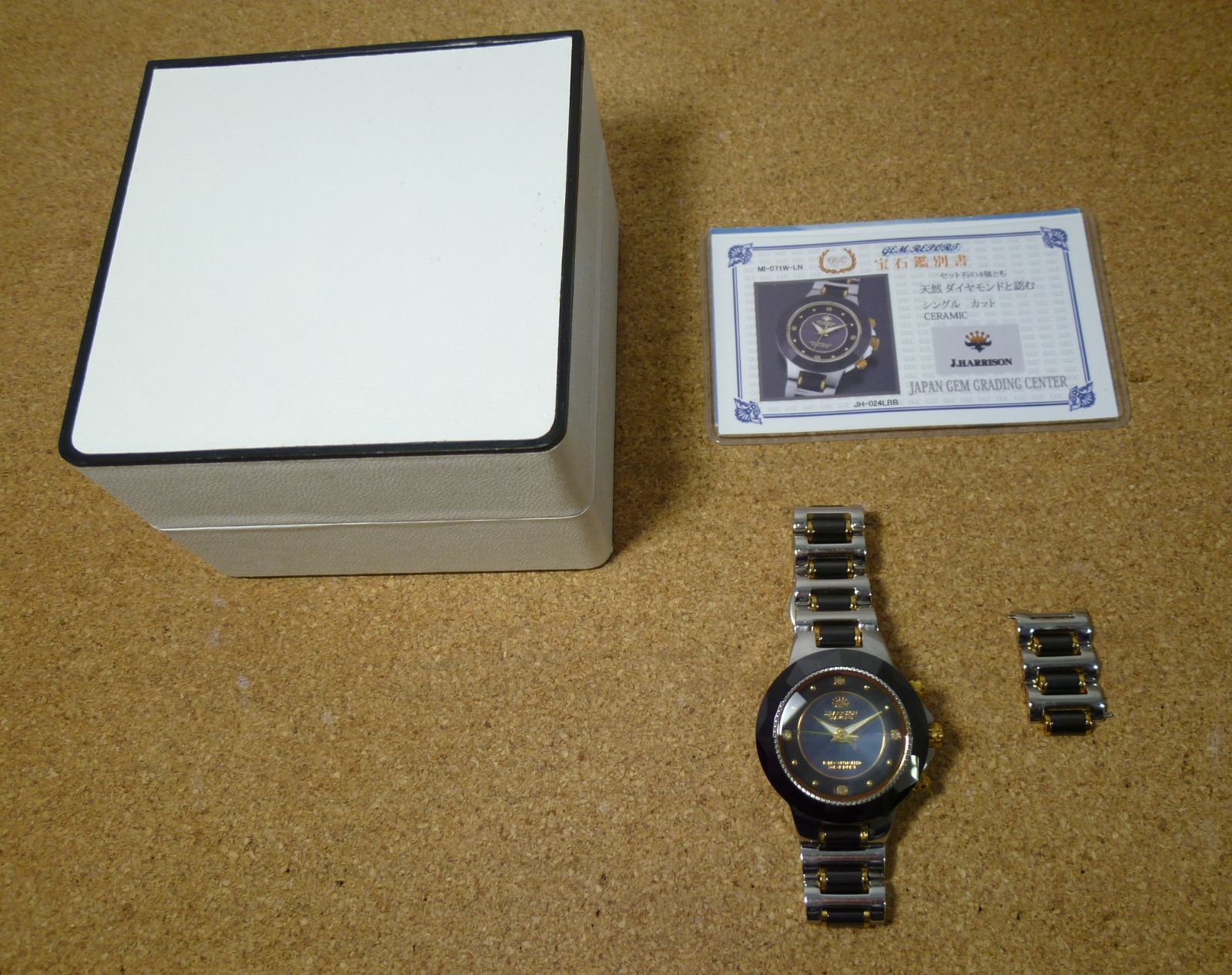 不動品 ジャンク品 J.HARRISON ソーラー電波セラミック腕時計 JH-024L 