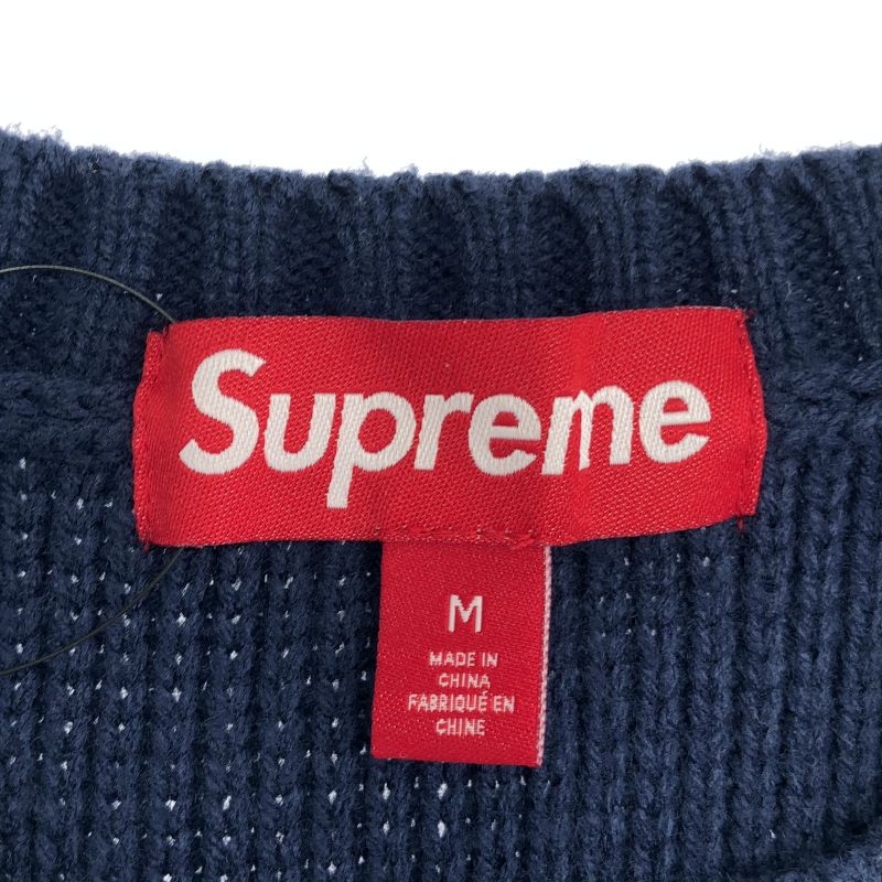 Supreme 23FW Chest Stripe Sweater サイズM ネイビー シュプリーム 