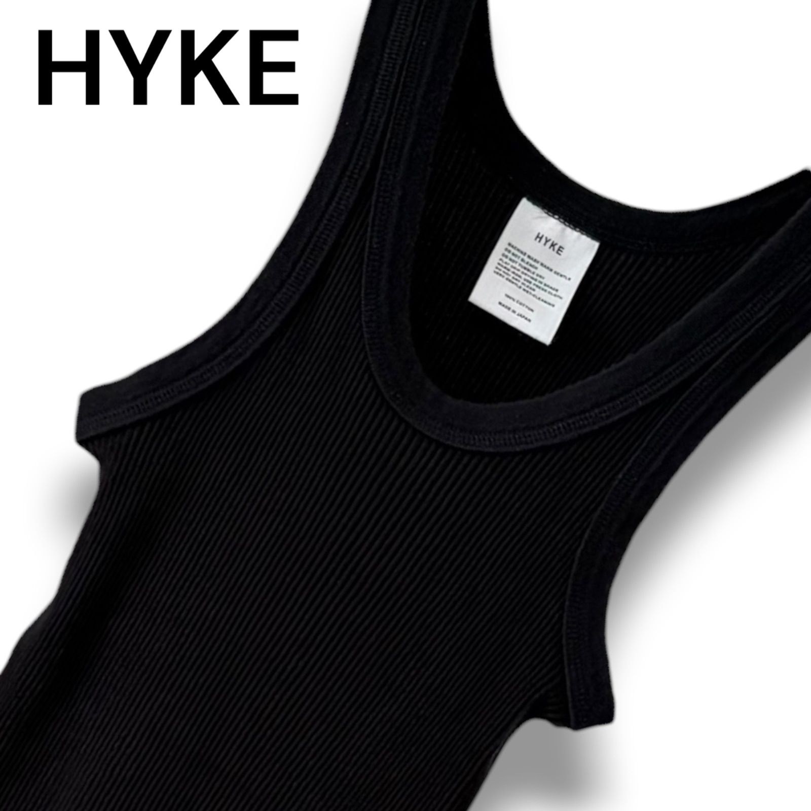 HYKE ハイク ブラック レディース トップス タンクトップ リブタンク