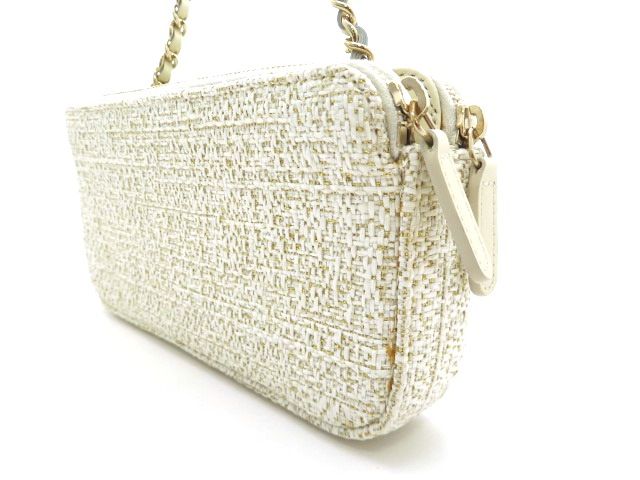 CHANEL シャネル ドーヴィルチェーンウォレット A81978 ショルダーバッグ
 ファブリック ベージュ レディース【中古】【473】 楽天市場】CHANEL シャネル ドーヴィル チェーンウォレット 長財布