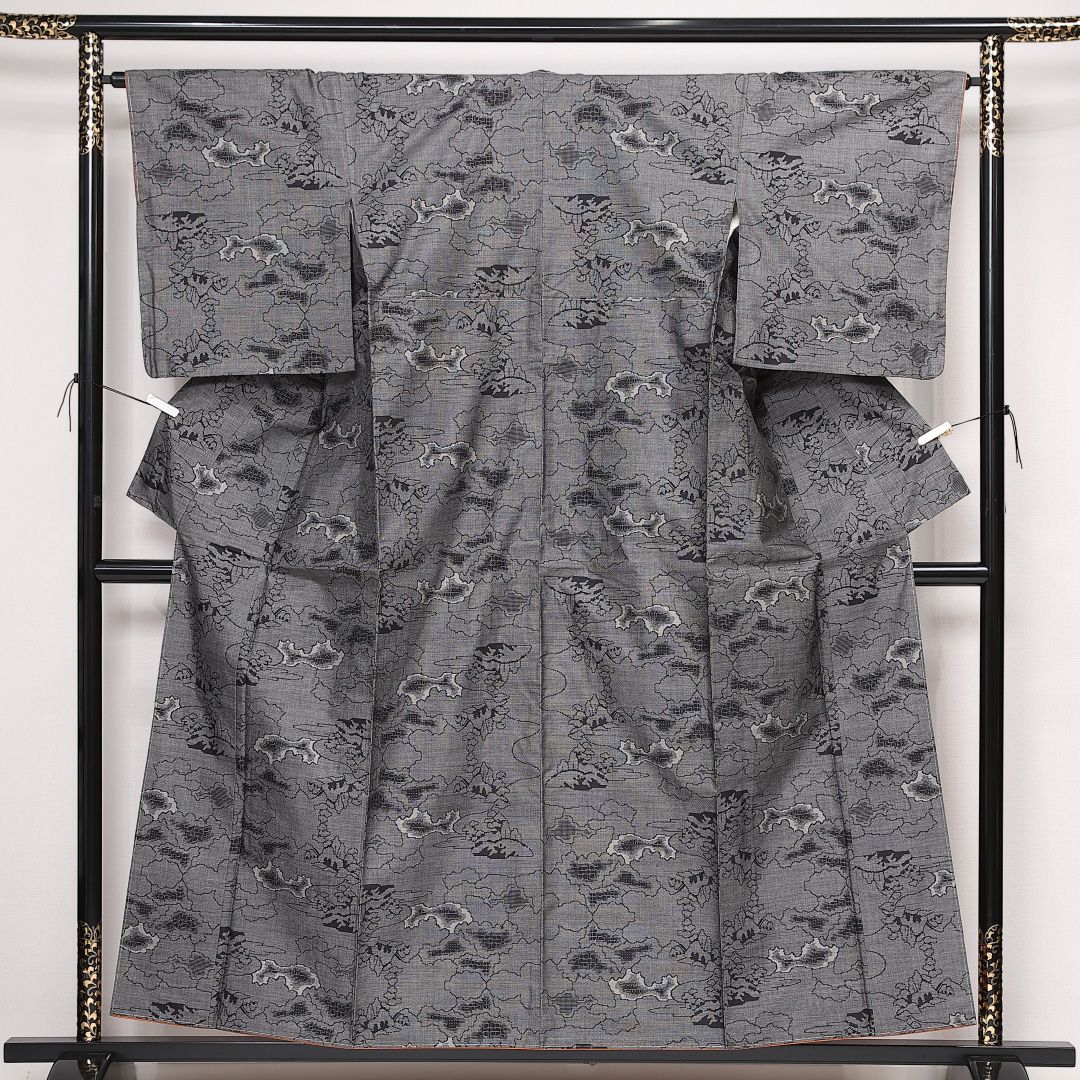 未使用品 村山大島紬 袷 身丈156cm 裄丈65cm 正絹 Sランク イン