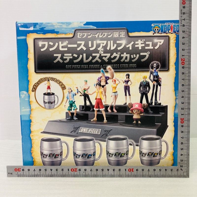 ワンピースリアルフィギュアステンレスマグカップ＋フィギュア9個 未使用品】ワンピース リアルフィギュア ステンレスマグカップ