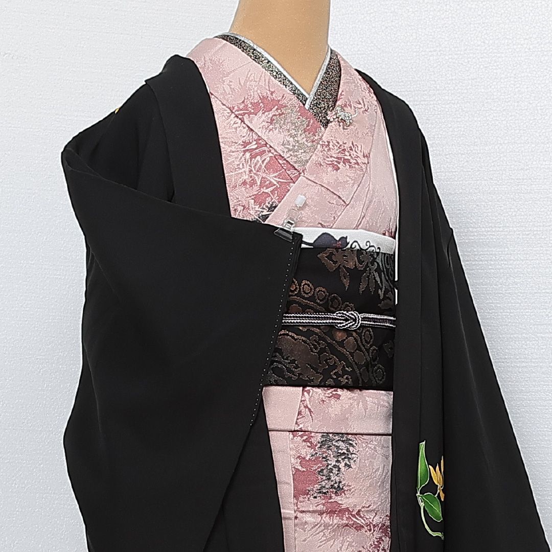 【Q2645】Ｓお仕立て上がり正絹羽織　黒地に花柄 Sお仕立て上がり正絹羽織 黒地に花柄 | SOLIDARITYFUND.CO.ZA