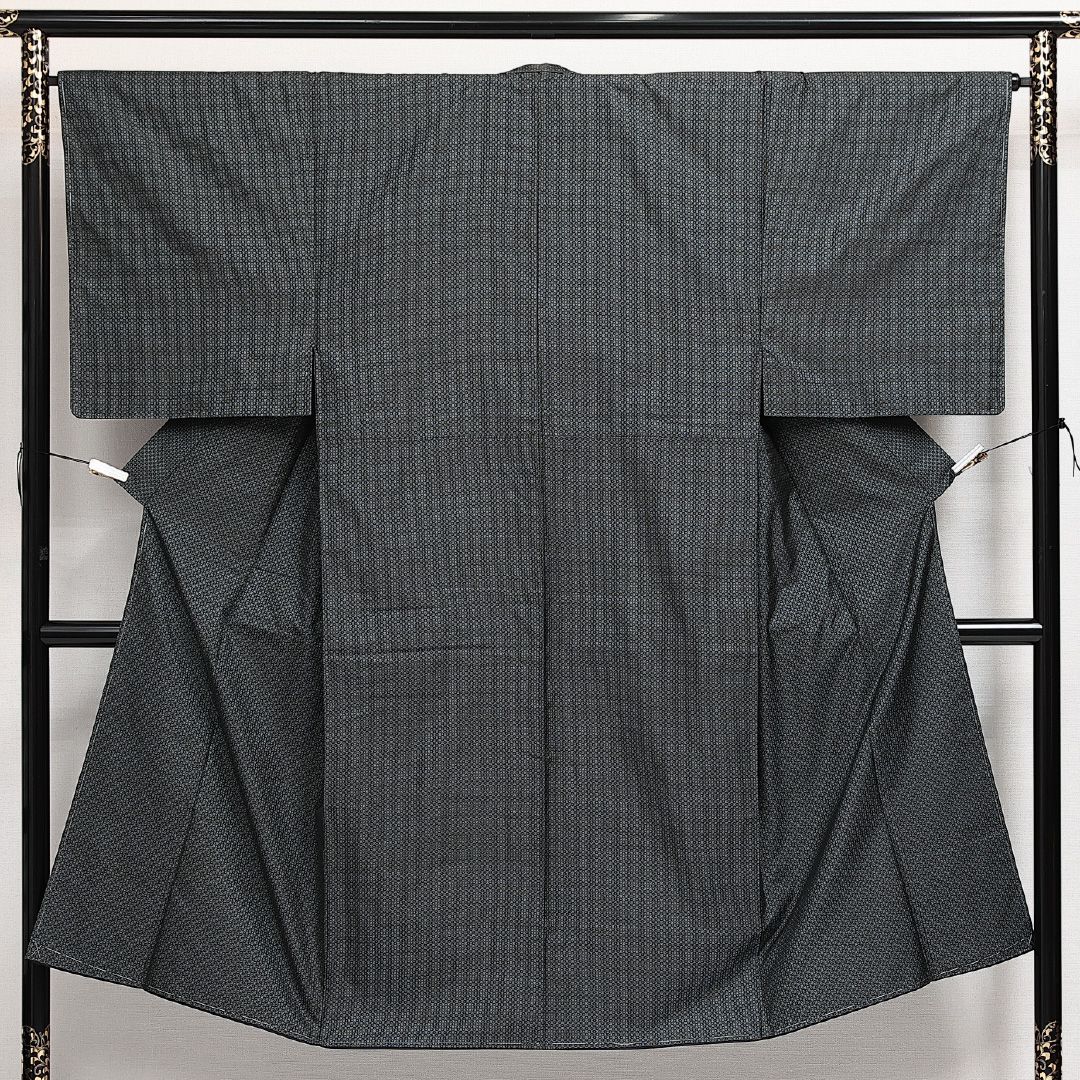 男着物 大島紬 袷 身丈137cm 裄丈65cm 正絹 Sランク インフォーマル 棒衿 Sサイズ 有馬 シック 落ち着き 青系 M4 1224-13996