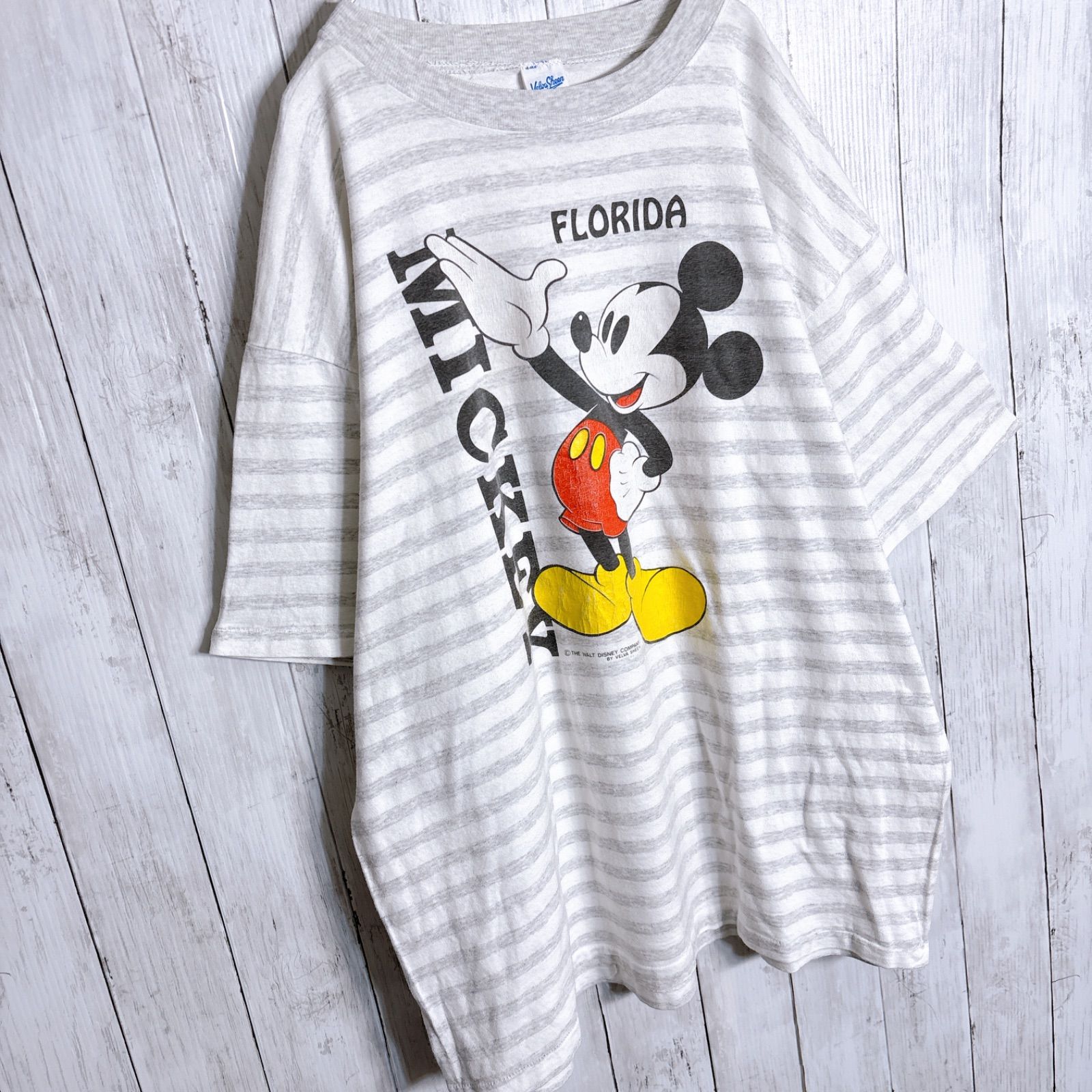 入手困難】90s Disney Vintage USA製 古着 Velva sheen ミッキーマウス 
