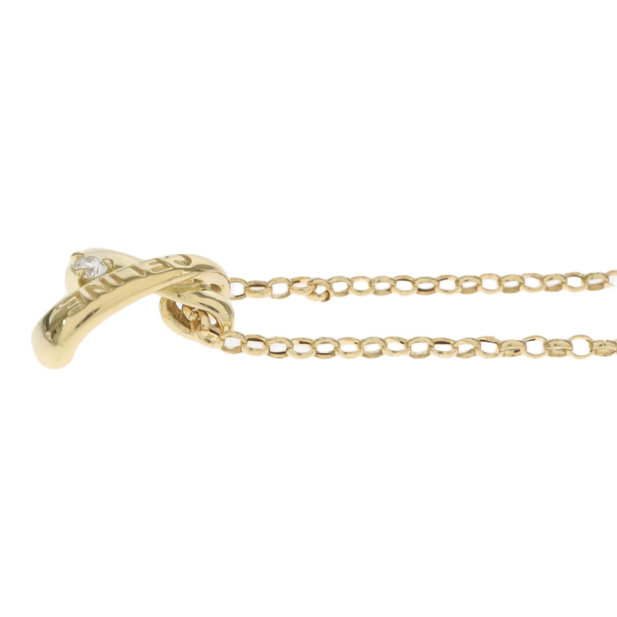 CELINE セリーヌ 750YG K18 18金イエローゴールド ダイヤ0.04ct X