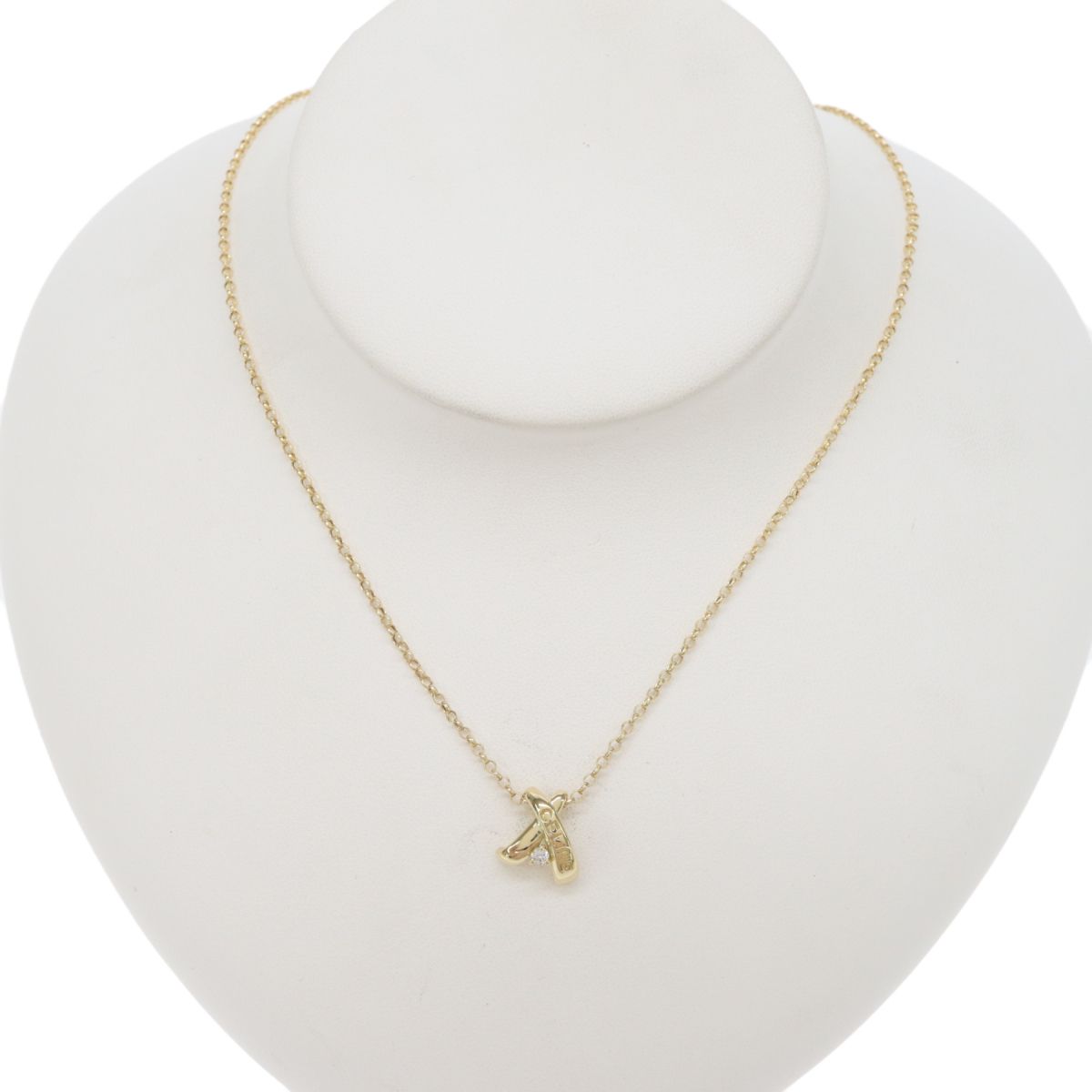 CELINE セリーヌ 750YG K18 18金イエローゴールド ダイヤ0.04ct X 