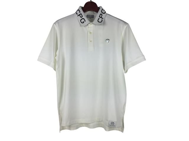 CPG GOLF ホワイト半袖ポロシャツLL ゴルフウェア】【未使用品】CPG GOLF(シーピージーゴルフ) 半袖