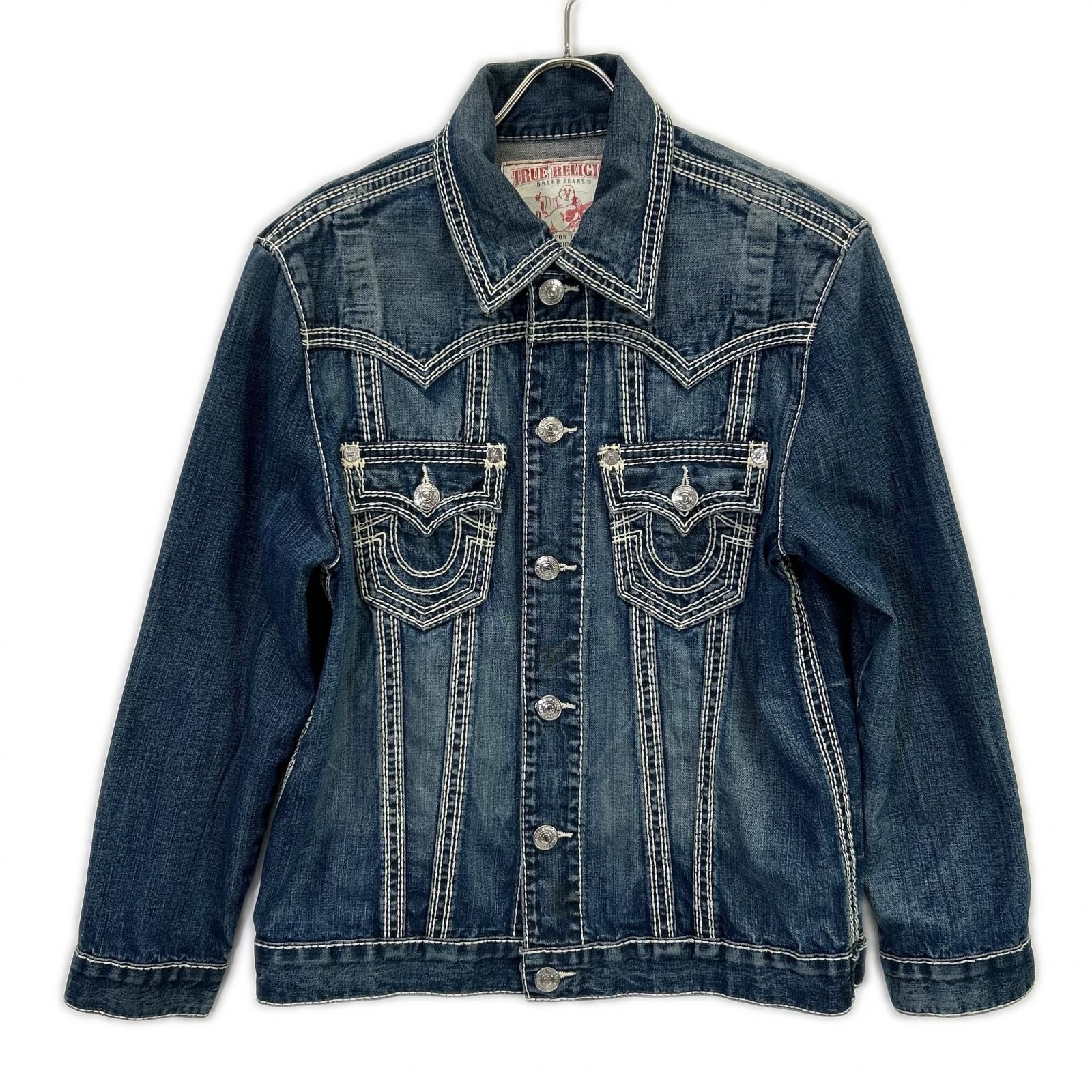 （三連休限定価格）TRUERELIGION JIMMYデニムジャケット　Mサイズ True Religion Men's SN Jimmy Jacket Rope Stitch Logo, Itonda