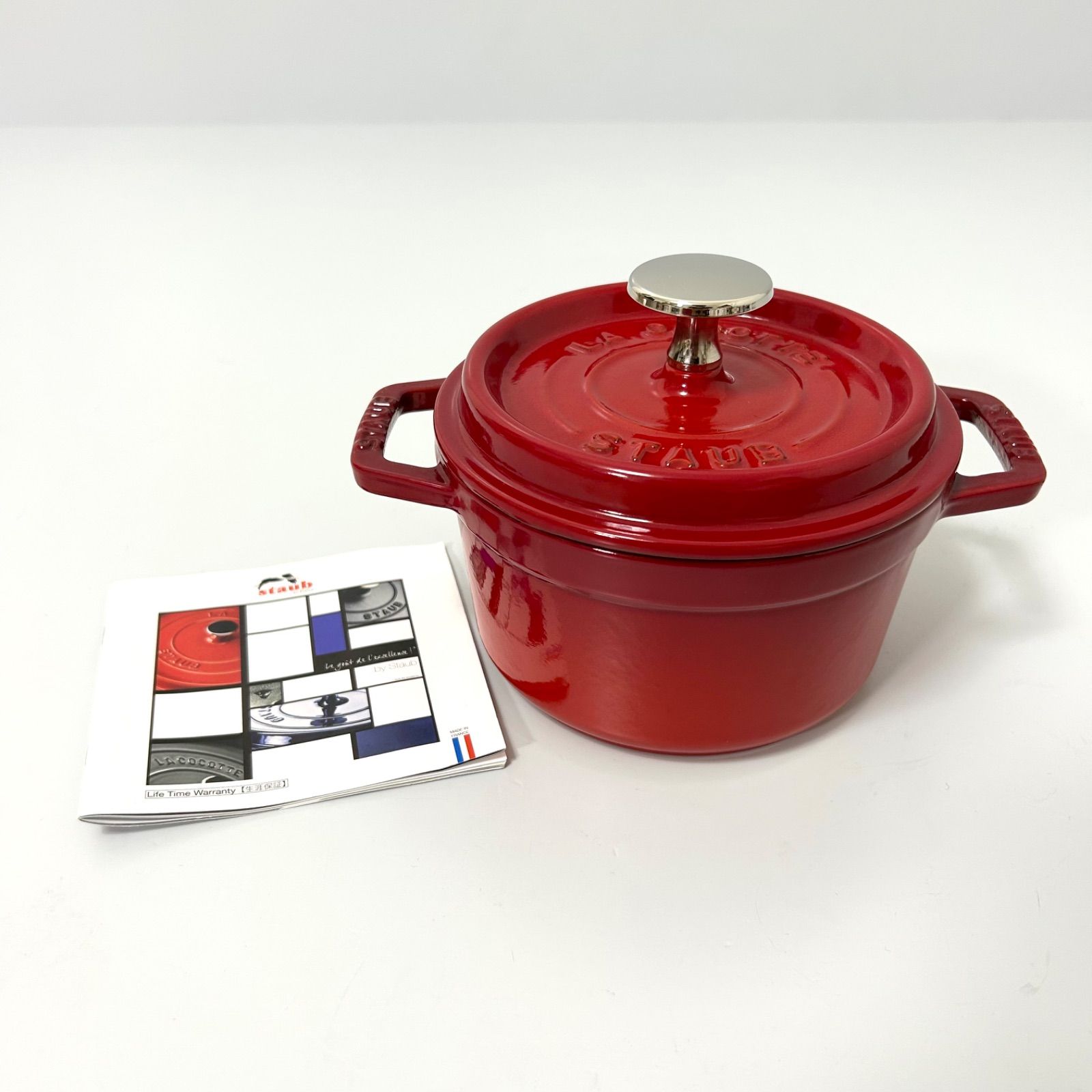 Staub ストウブ 14cm レッド ココットラウンド 両手鍋 赤 - メルカリ