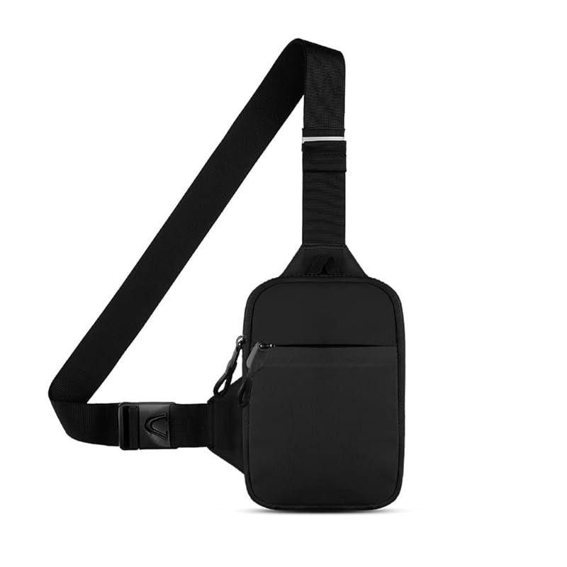 【新品】 Simptech ショルダーバッグ ボディバッグ ランニングウエストポーチ 肩掛けバッグ 斜めがけバッグ ワンショルダーバッグ メンズ 斜めがけ (ブラック)
