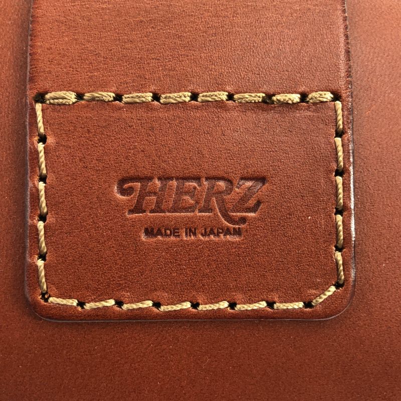 HERZ 2way口枠ボストンバッグ　V-2 チョコ ブラウン 鍵有り ヘルツ 中古】HERZ 2way口枠ボストンバッグ(V-2) チョコブラウン 鍵有り