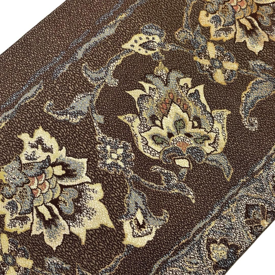 名古屋帯 花唐草模様 羊羹色 O-6178 - メルカリ