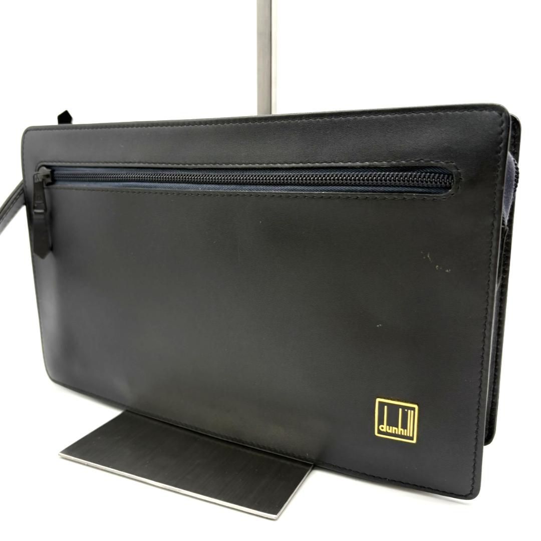 ✨極美品✨ダンヒル 大判クラッチバッグ 旧ロゴ 黒 レザー ビジネス 書類 dunhill（ダンヒル） オックスフォード セカンドバッグ ダイヤル 鍵