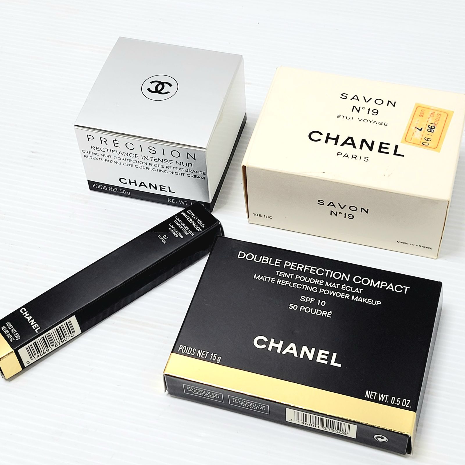 【未使用品】CHANEL 化粧品セット プレシジョン ナイトクリーム サボンNo.19 ダブルパーフェクション コンパクト スティロユー