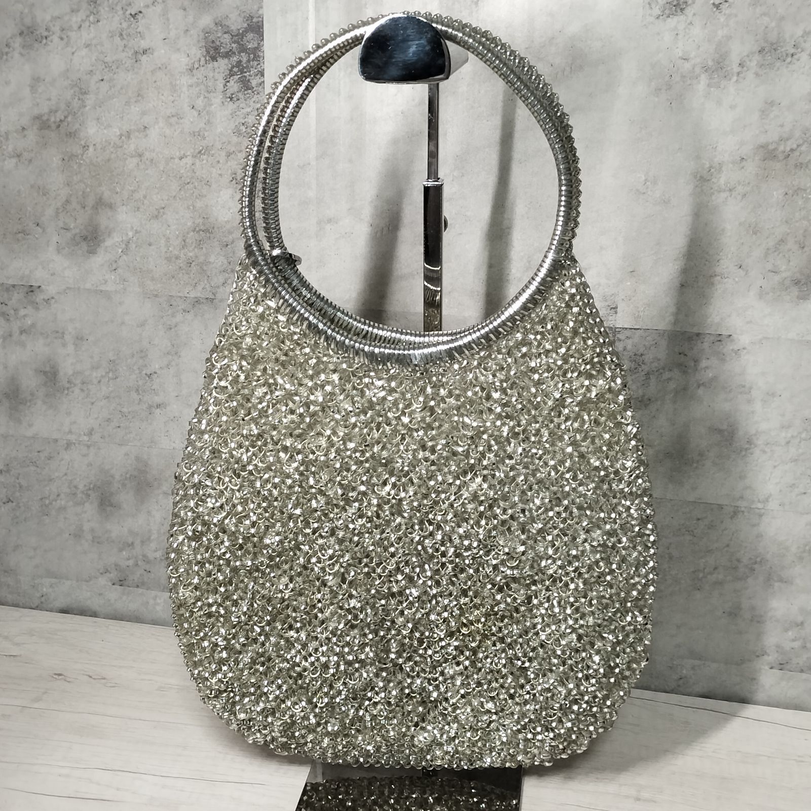 美品】ANTEPRIMA ワイヤーバック スタンダード ラウンド シルバー 