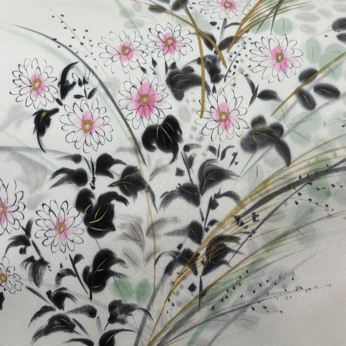 美品】 名古屋帯 秀品 落款 秋草 金彩 クリーム 正絹 【中古】 - メルカリ