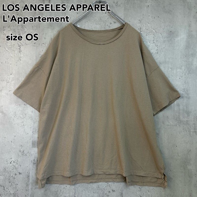 L'Appartement アパルトモン LA CA USA Tシャツ ベージュ LOS ANGELES APPAREL L'Appartement アパルトモン 別注 ロサンゼルス