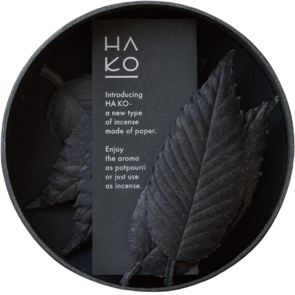 PAPER INCENSE HAKO 葉っぱのお香 HA KO 黒 6枚入 薫寿堂 Kunjyudo 