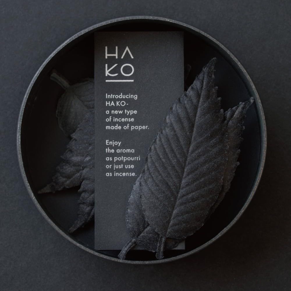 PAPER INCENSE HAKO 葉っぱのお香 HA KO 黒 6枚入 薫寿堂 Kunjyudo 