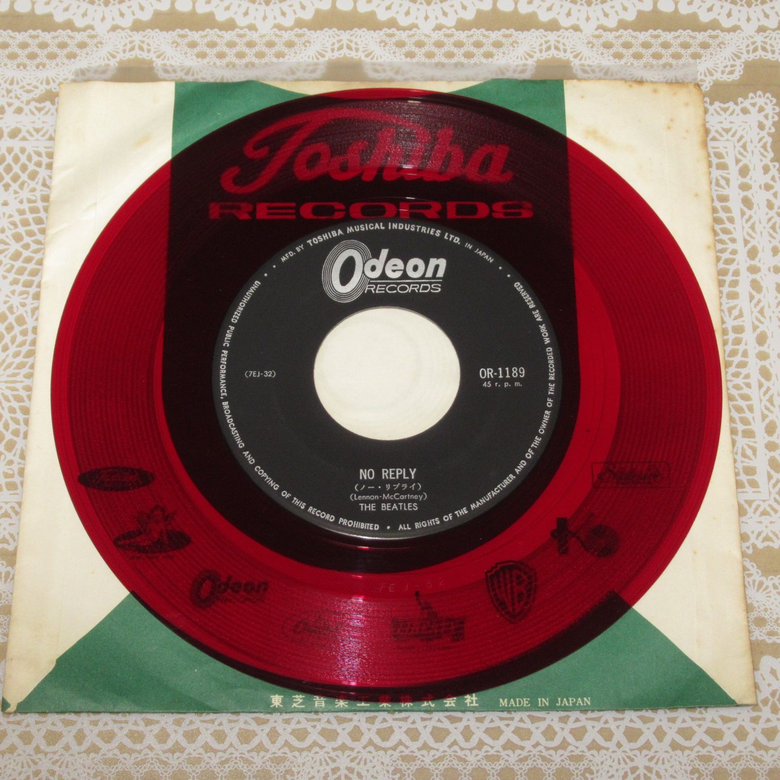 超レア！ビートルズ「ノー・リプライ」アップル赤盤 シングルレコード 赤盤 ビートルズ ノー・リプライ OR-1189 BEATLES NO
