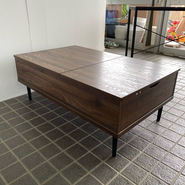 配送不可、現地引取のみ、リユース品】ニトリ 昇降センターテーブル